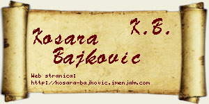 Kosara Bajković vizit kartica